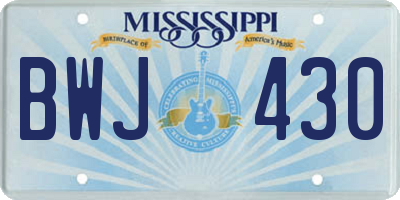 MS license plate BWJ430