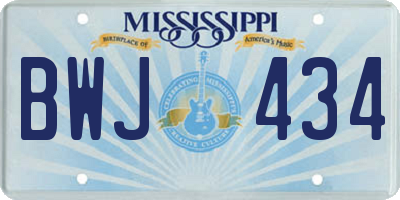 MS license plate BWJ434