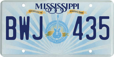 MS license plate BWJ435