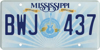 MS license plate BWJ437