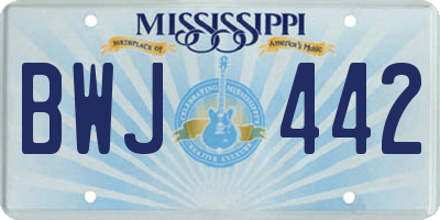 MS license plate BWJ442