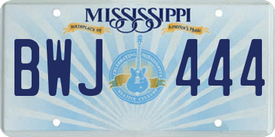 MS license plate BWJ444