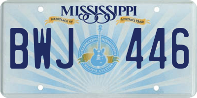 MS license plate BWJ446