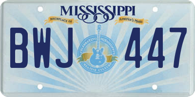 MS license plate BWJ447
