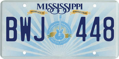 MS license plate BWJ448