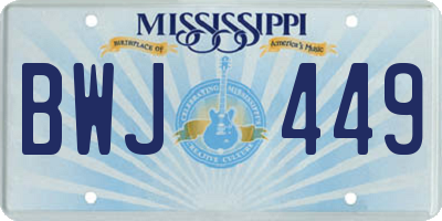MS license plate BWJ449