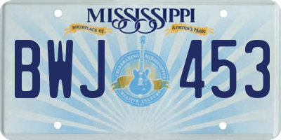 MS license plate BWJ453