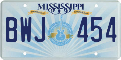 MS license plate BWJ454