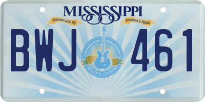 MS license plate BWJ461