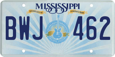 MS license plate BWJ462