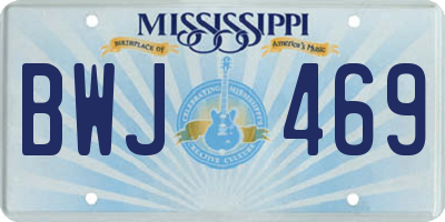 MS license plate BWJ469