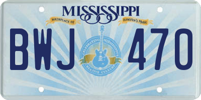 MS license plate BWJ470