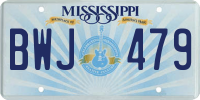 MS license plate BWJ479