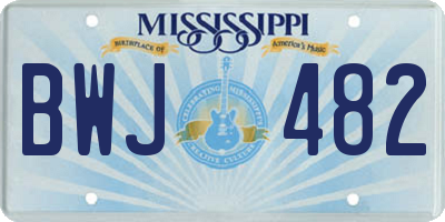 MS license plate BWJ482