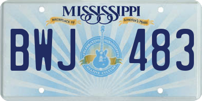 MS license plate BWJ483