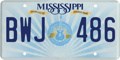 MS license plate BWJ486