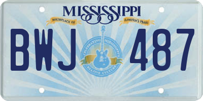 MS license plate BWJ487