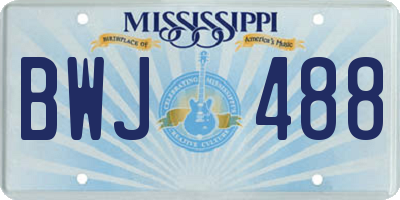 MS license plate BWJ488