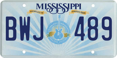 MS license plate BWJ489