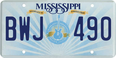 MS license plate BWJ490