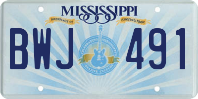 MS license plate BWJ491