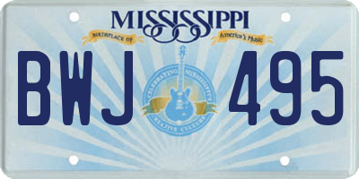 MS license plate BWJ495