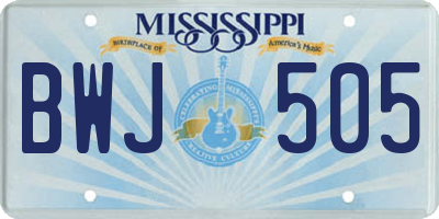MS license plate BWJ505