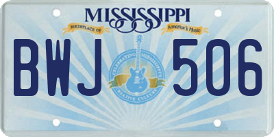 MS license plate BWJ506