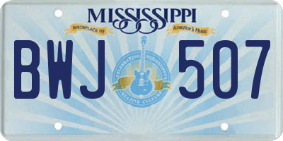 MS license plate BWJ507