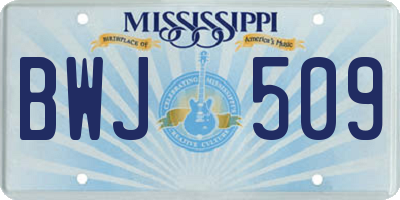 MS license plate BWJ509