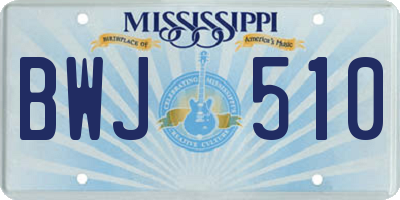 MS license plate BWJ510
