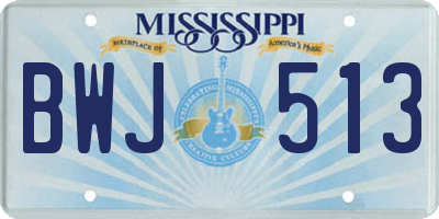 MS license plate BWJ513