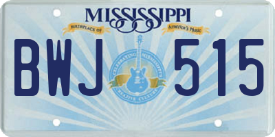 MS license plate BWJ515