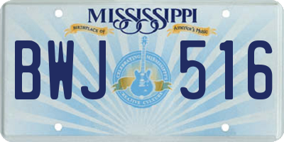 MS license plate BWJ516
