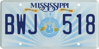MS license plate BWJ518