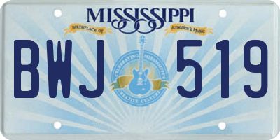 MS license plate BWJ519