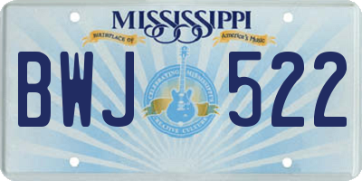 MS license plate BWJ522