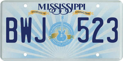 MS license plate BWJ523