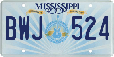 MS license plate BWJ524