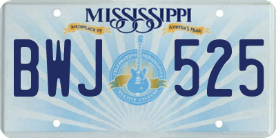 MS license plate BWJ525