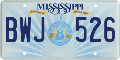 MS license plate BWJ526