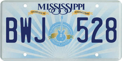 MS license plate BWJ528