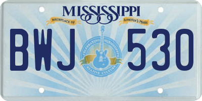MS license plate BWJ530