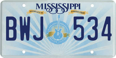 MS license plate BWJ534