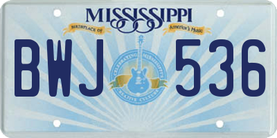 MS license plate BWJ536