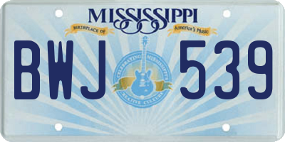 MS license plate BWJ539