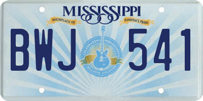 MS license plate BWJ541