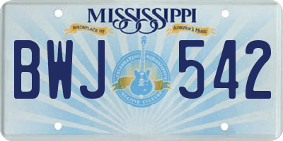MS license plate BWJ542
