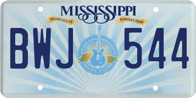 MS license plate BWJ544
