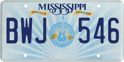 MS license plate BWJ546